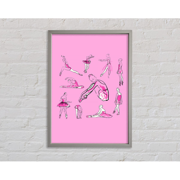 Bright Star Pink White Ballerina 1 Einzelner Bilderrahmen Kunstdrucke